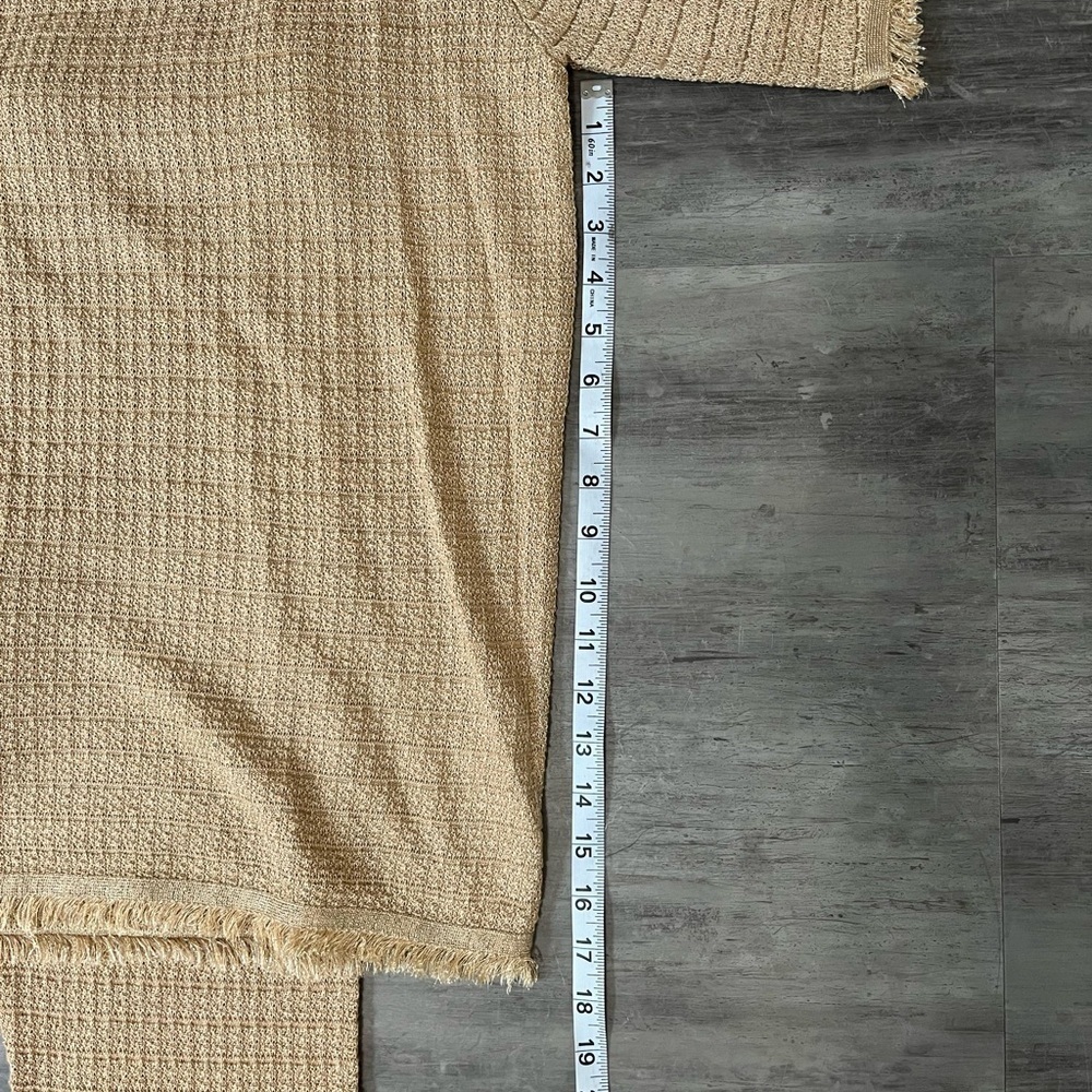 Zara Gold Shimmer Short Sleeve Frayed Top and Bottom  Size Small - Picture 7 of 12